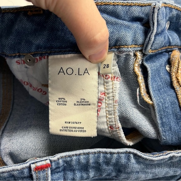 AO.LA x ALICE + OLIVIA High Rise Cropped Wide Leg Jeans in Night Moves - Picture 13 of 15